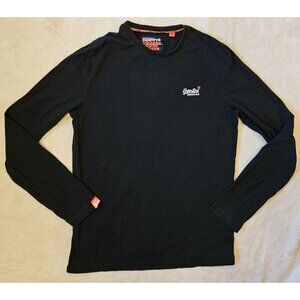 Superdry Long Sleeved Black | Mens Shirt Medium 100% Cotton